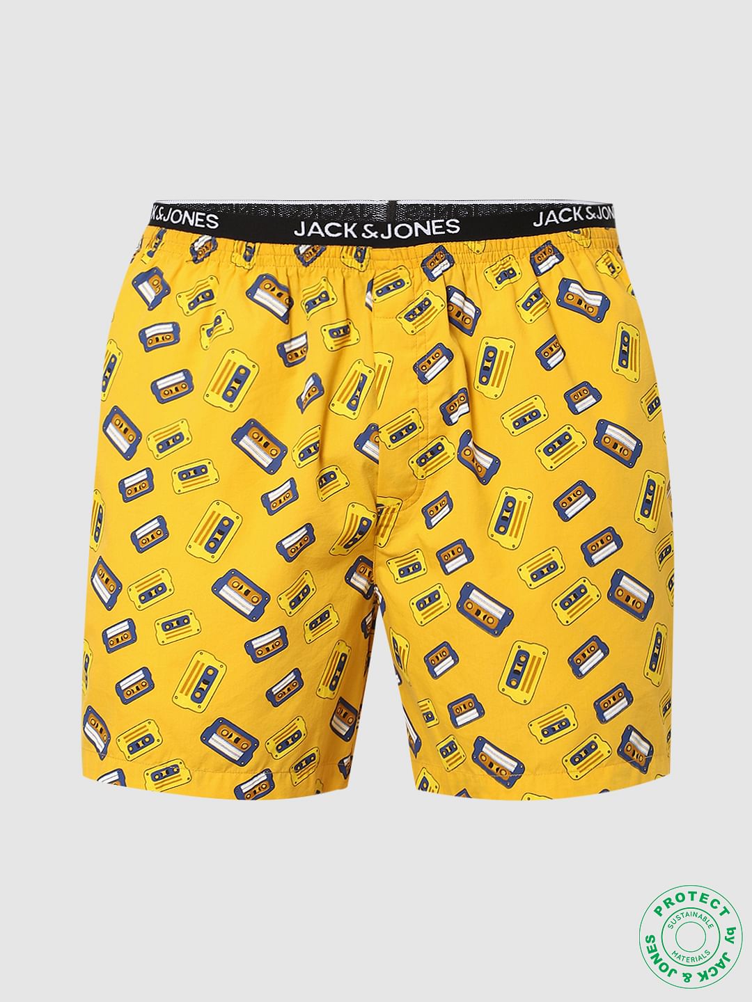 Yellow Cassette Print Boxers