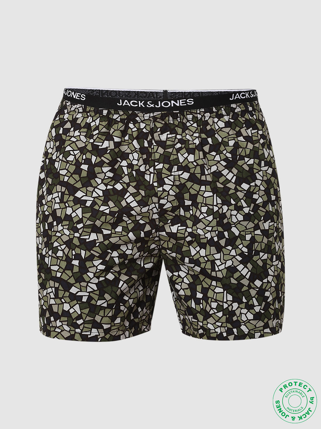 Green Mosaic Print Boxers