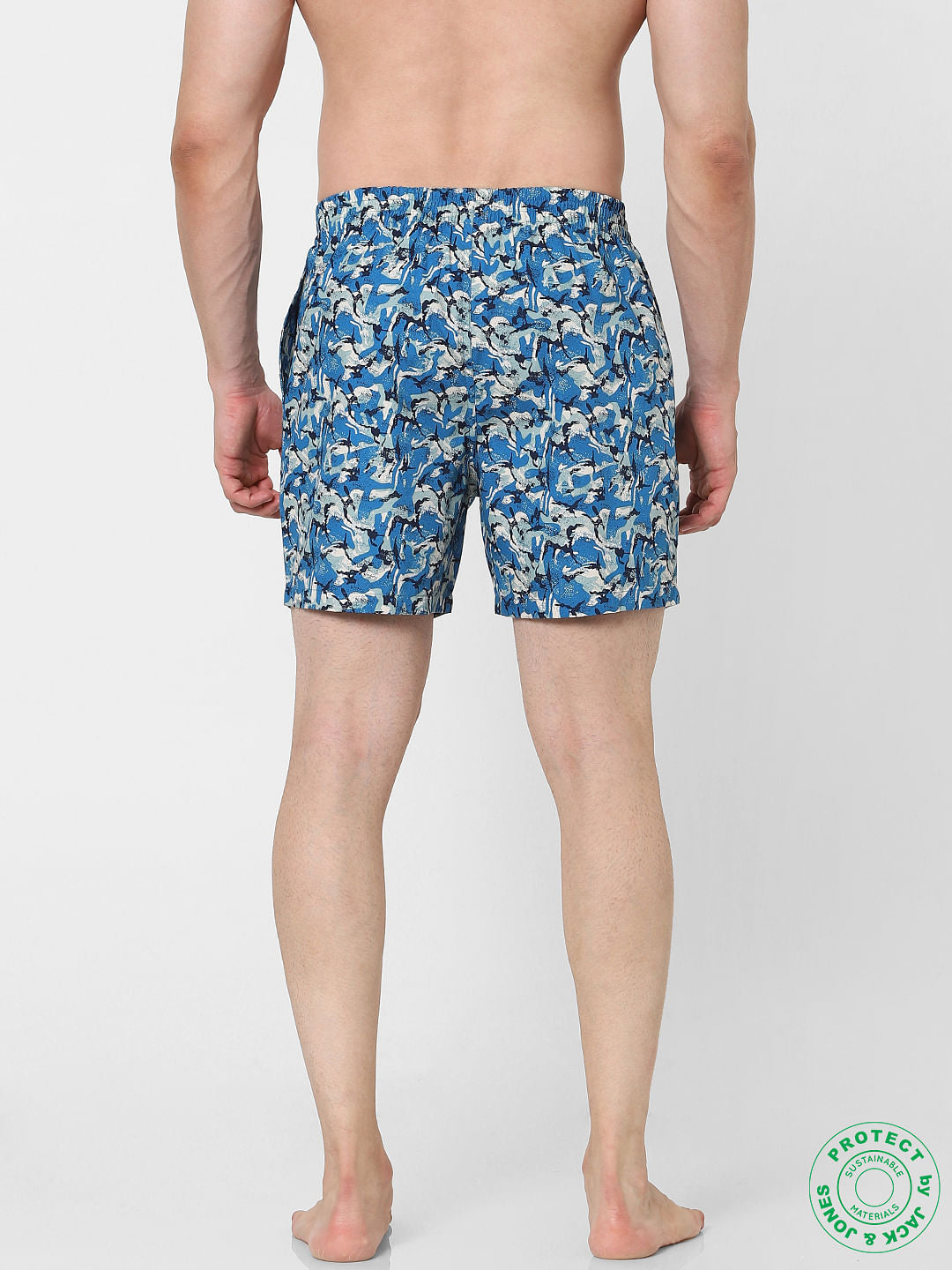 Blue Abstract Printed Boxers