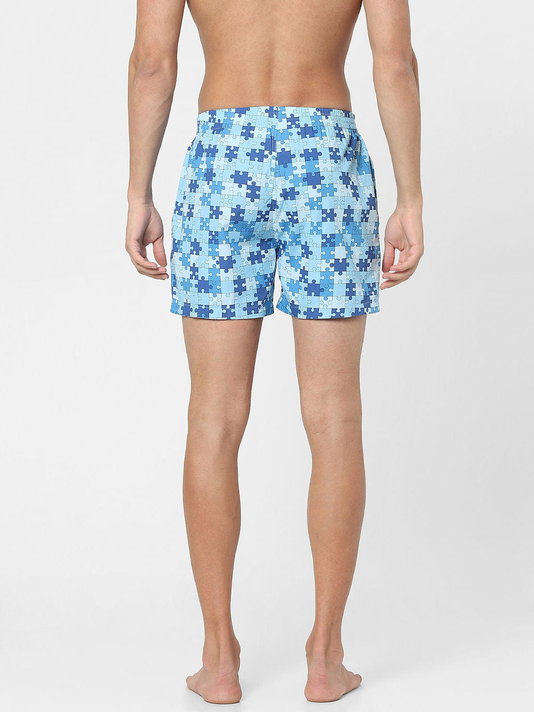Blue Puzzle Print Boxers