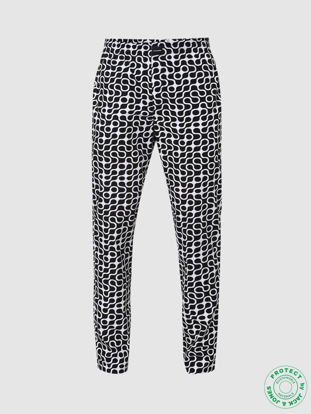 Black & White Mid Rise Abstract  Pyjamas