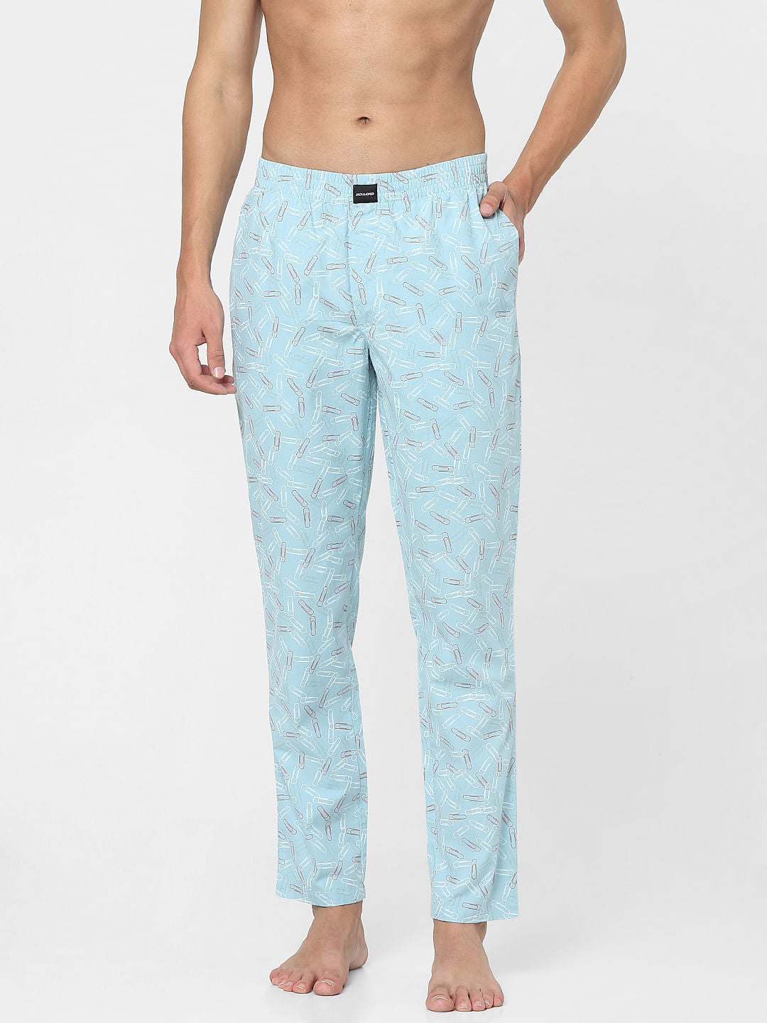 Blue Paperclip Print Pyjamans