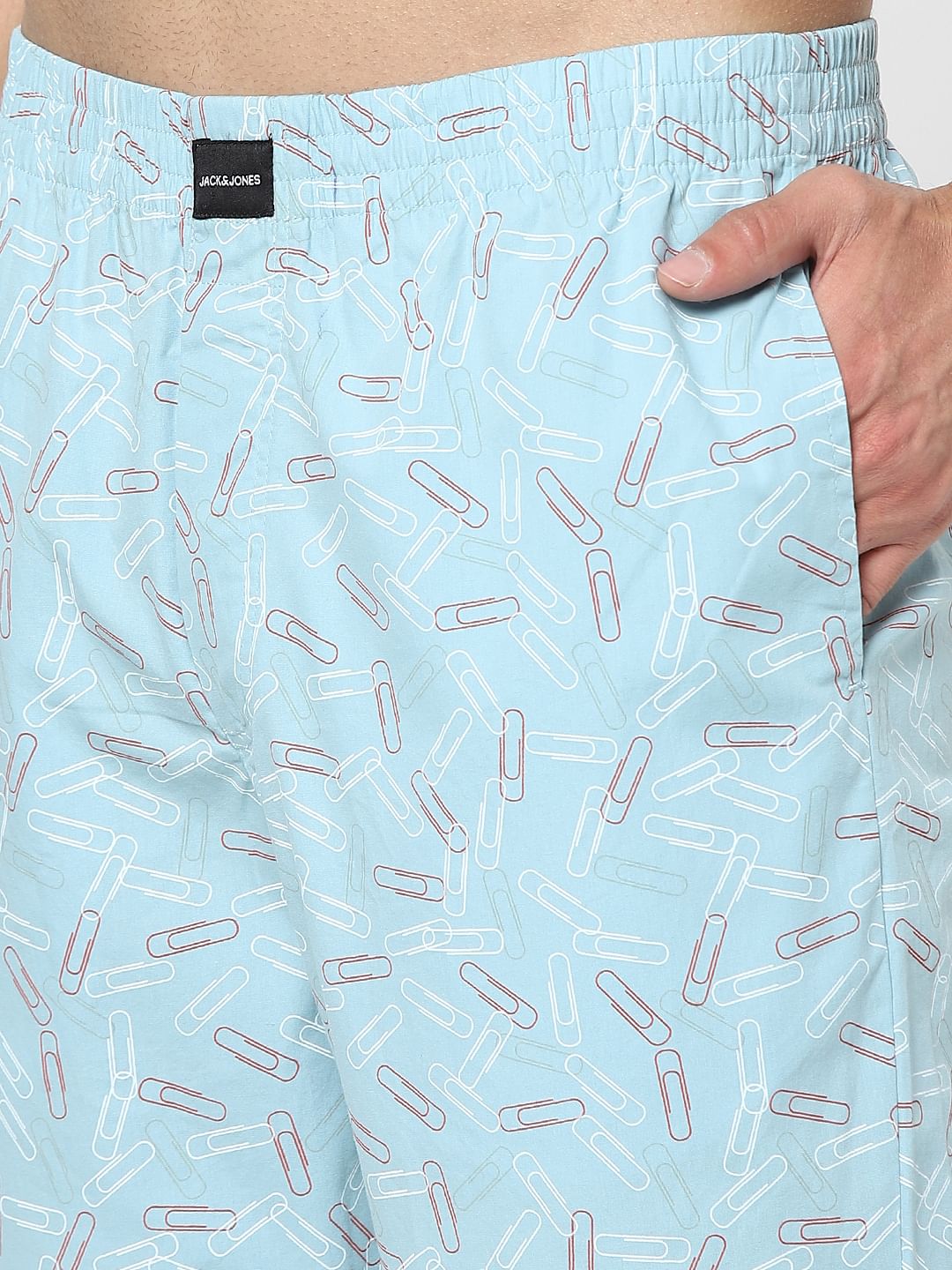 Blue Paperclip Print Pyjamans