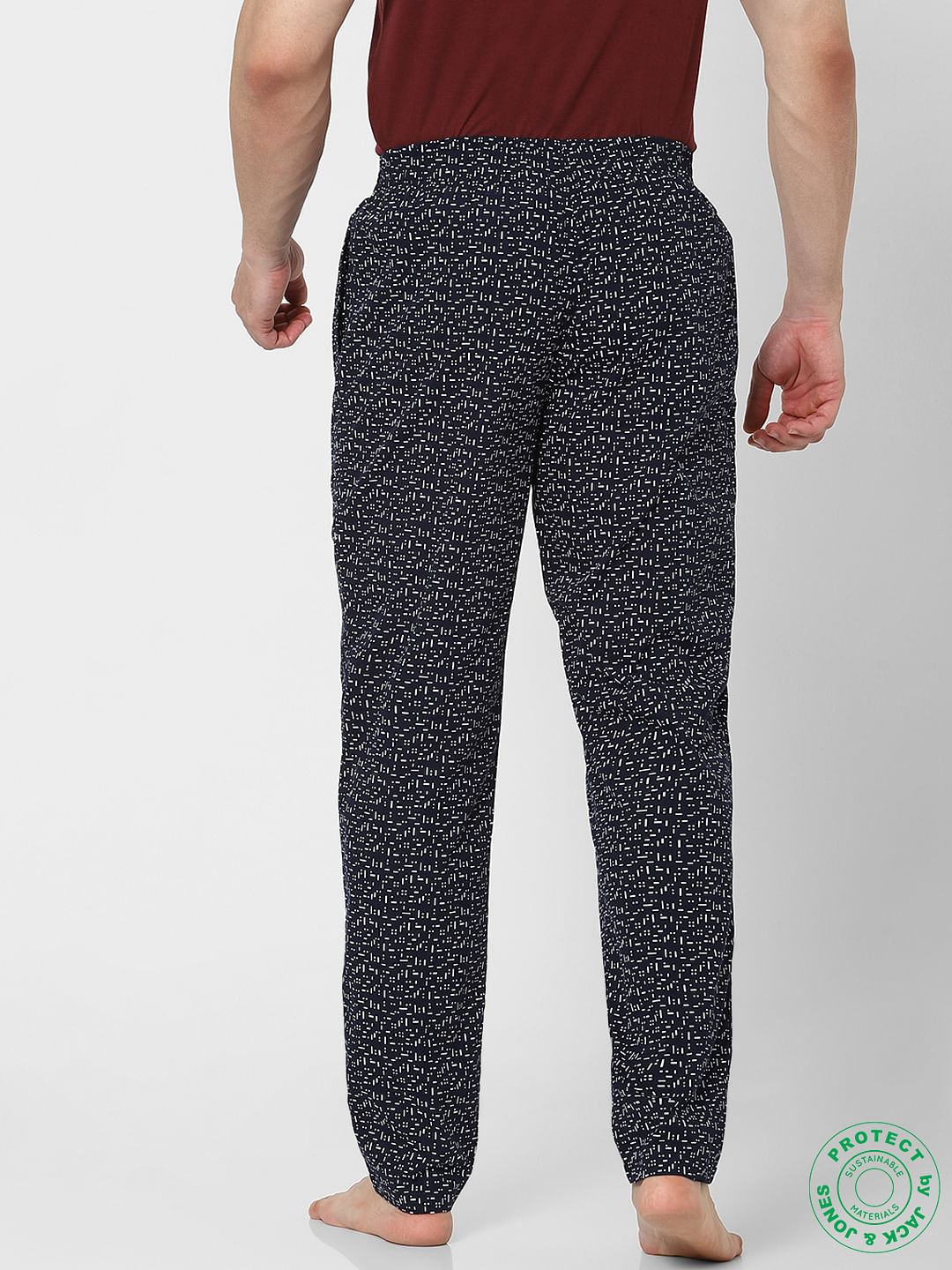 White Mid Rise Dotted Pyjamas