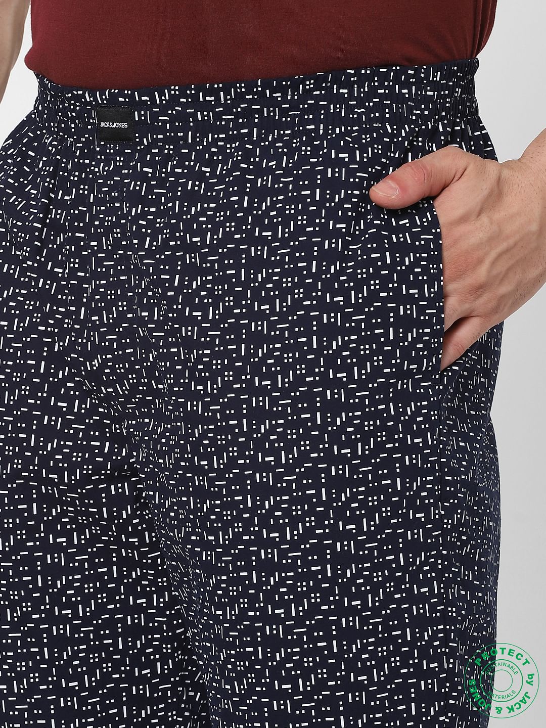 White Mid Rise Dotted Pyjamas