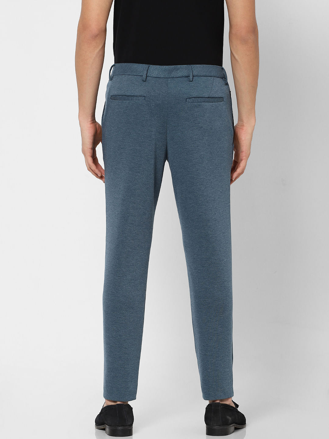 Blue Mid Rise Trousers