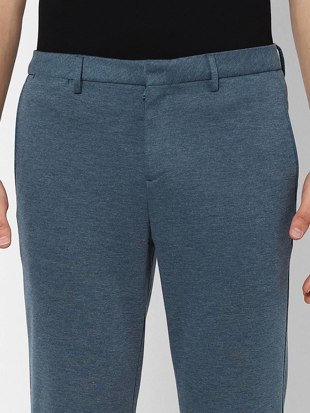 Blue Mid Rise Trousers