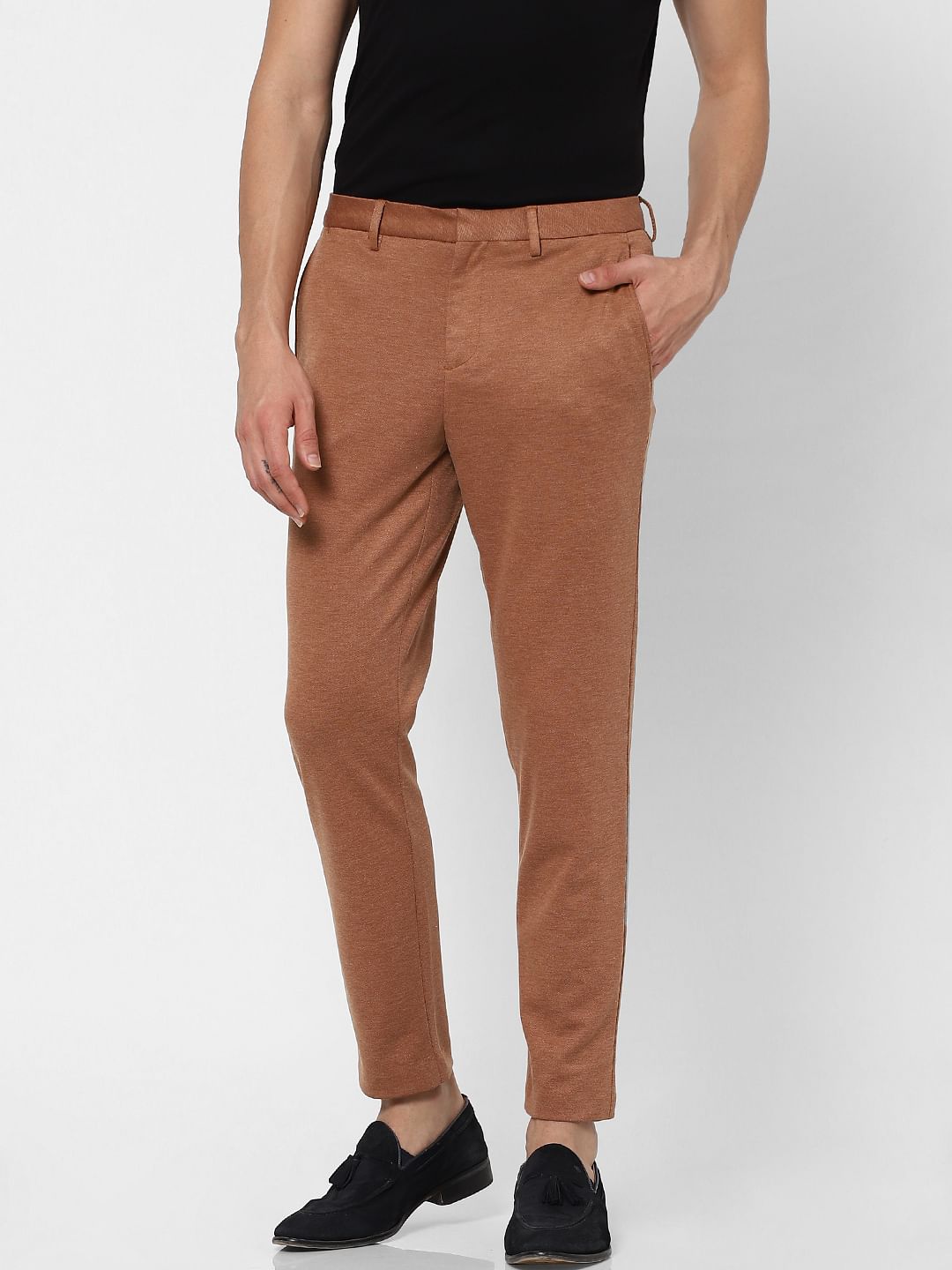 Brown Mid Rise Trousers