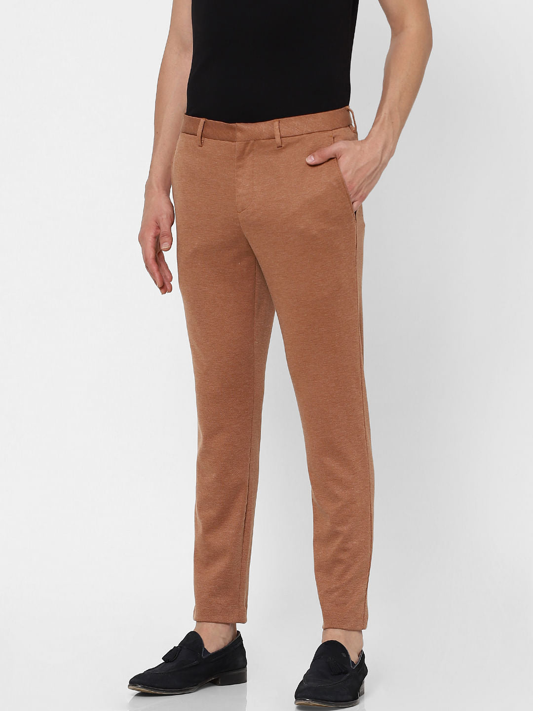 Brown Mid Rise Trousers