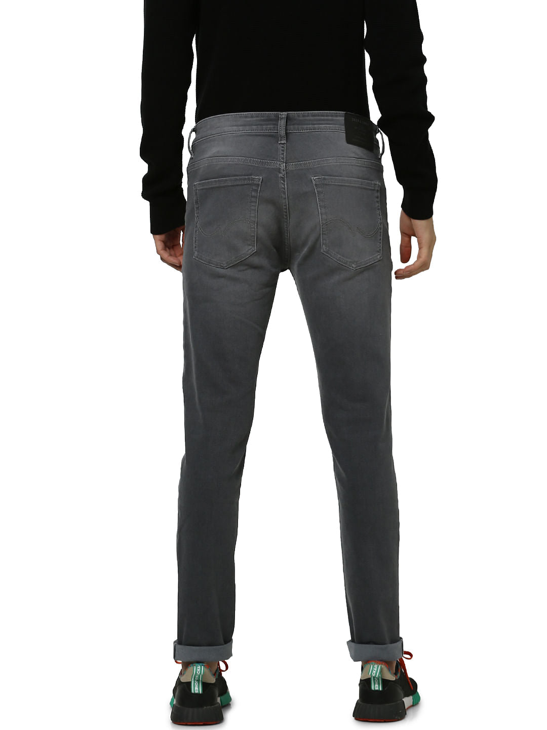 Grey Low Rise Ben Washed Skinny Fit Jeans