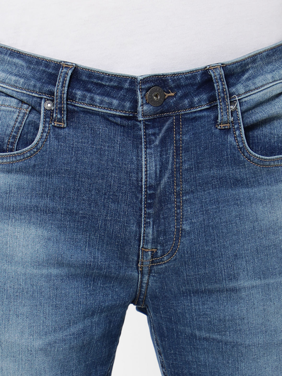Blue Low Rise Ben Washed Skinny Fit Jeans