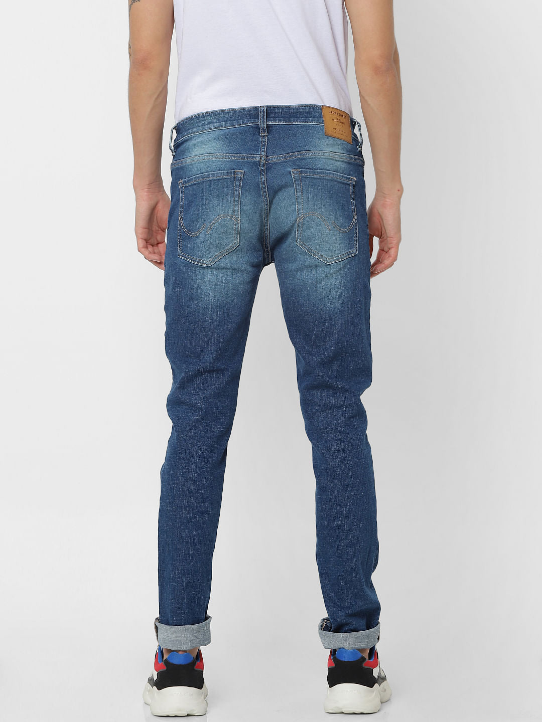 Blue Low Rise Ben Washed Skinny Fit Jeans