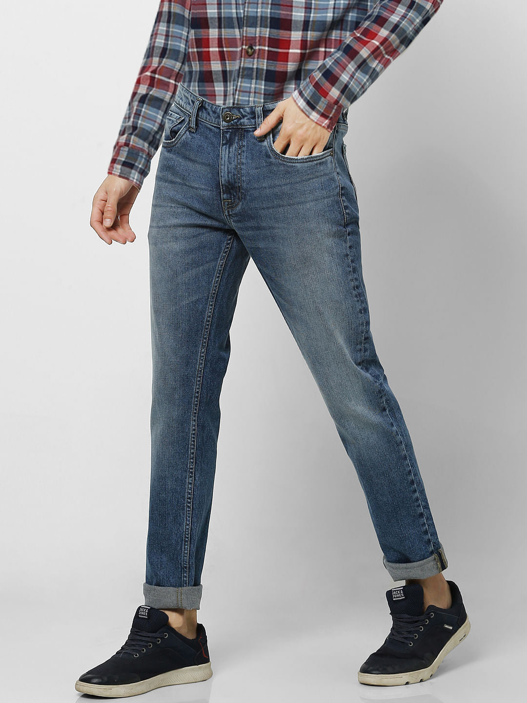 Light Blue Low Rise Ben Washed Skinny Fit Jeans