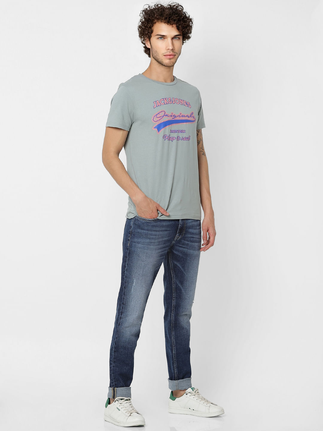 Blue Low Rise Ben Washed Skinny Fit Jeans - 28/30