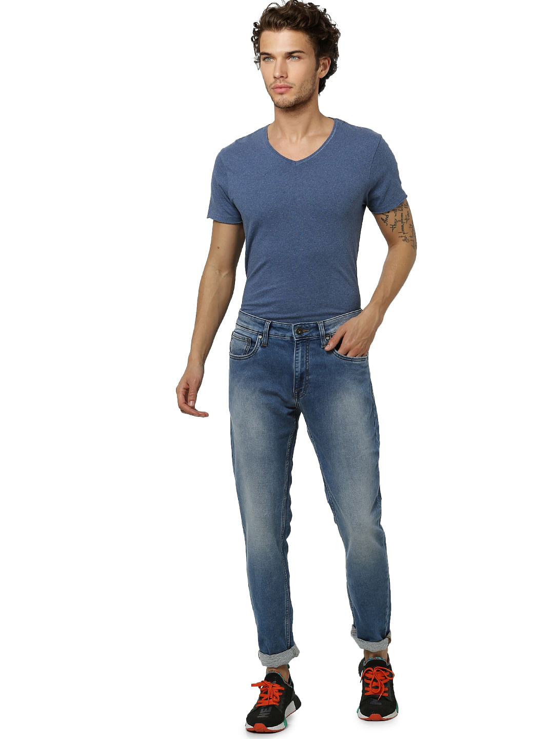 Blue Low Rise Ben Washed Skinny Fit Jeans - 28/30