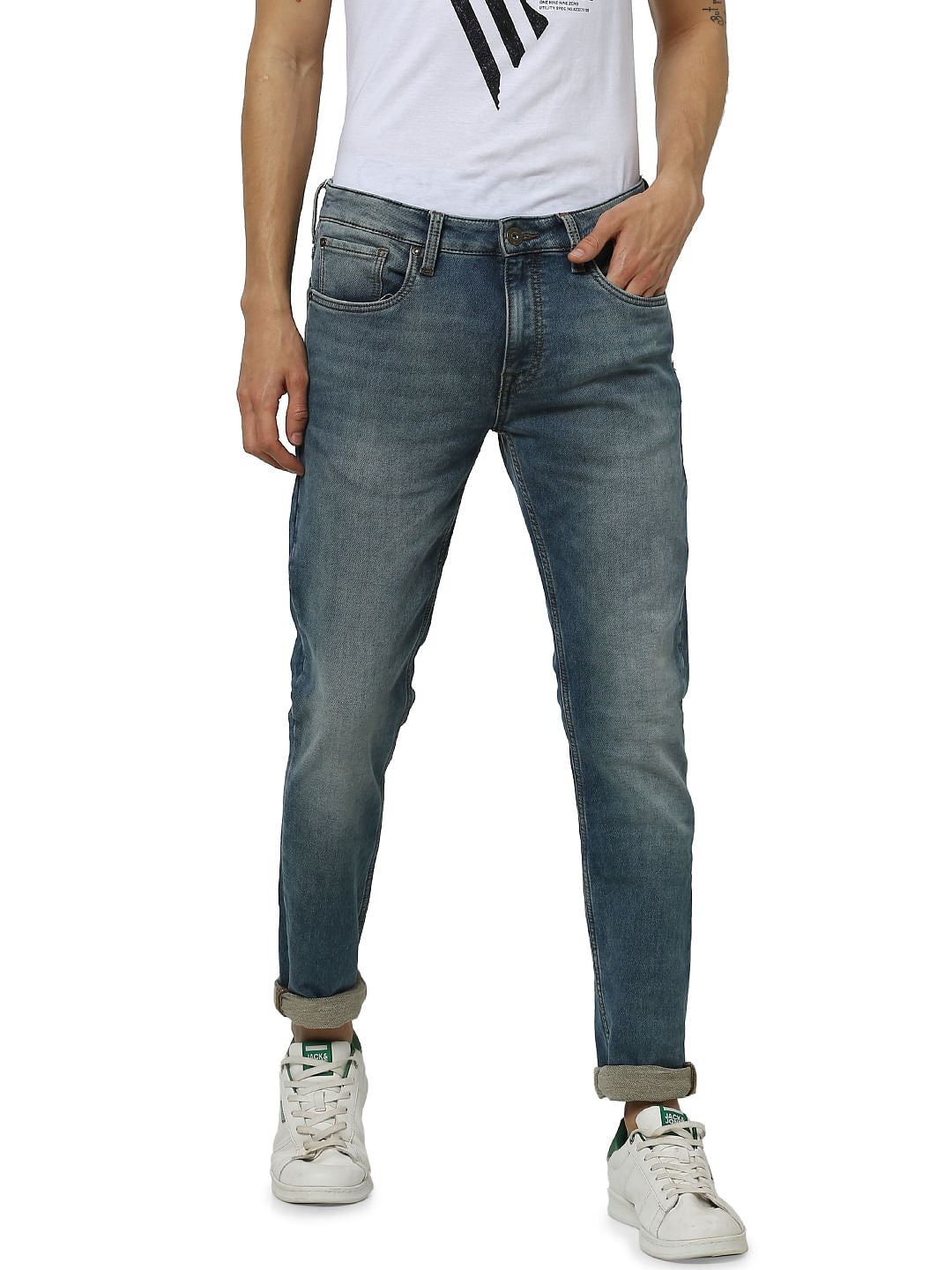 Light Blue Low Rise Ben Washed Skinny Fit Jeans