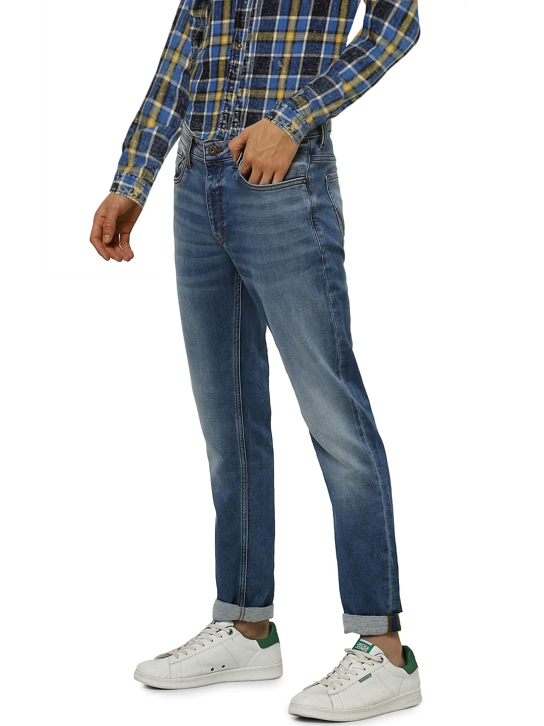 Light Blue Low Rise Ben Washed Skinny Fit Jeans
