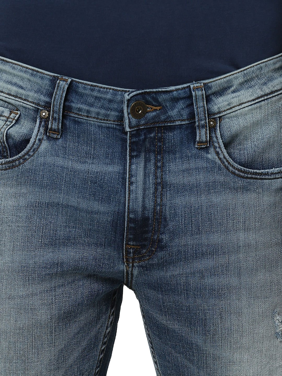 Light Blue Low Rise Ben Ripped Skinny Fit Jeans