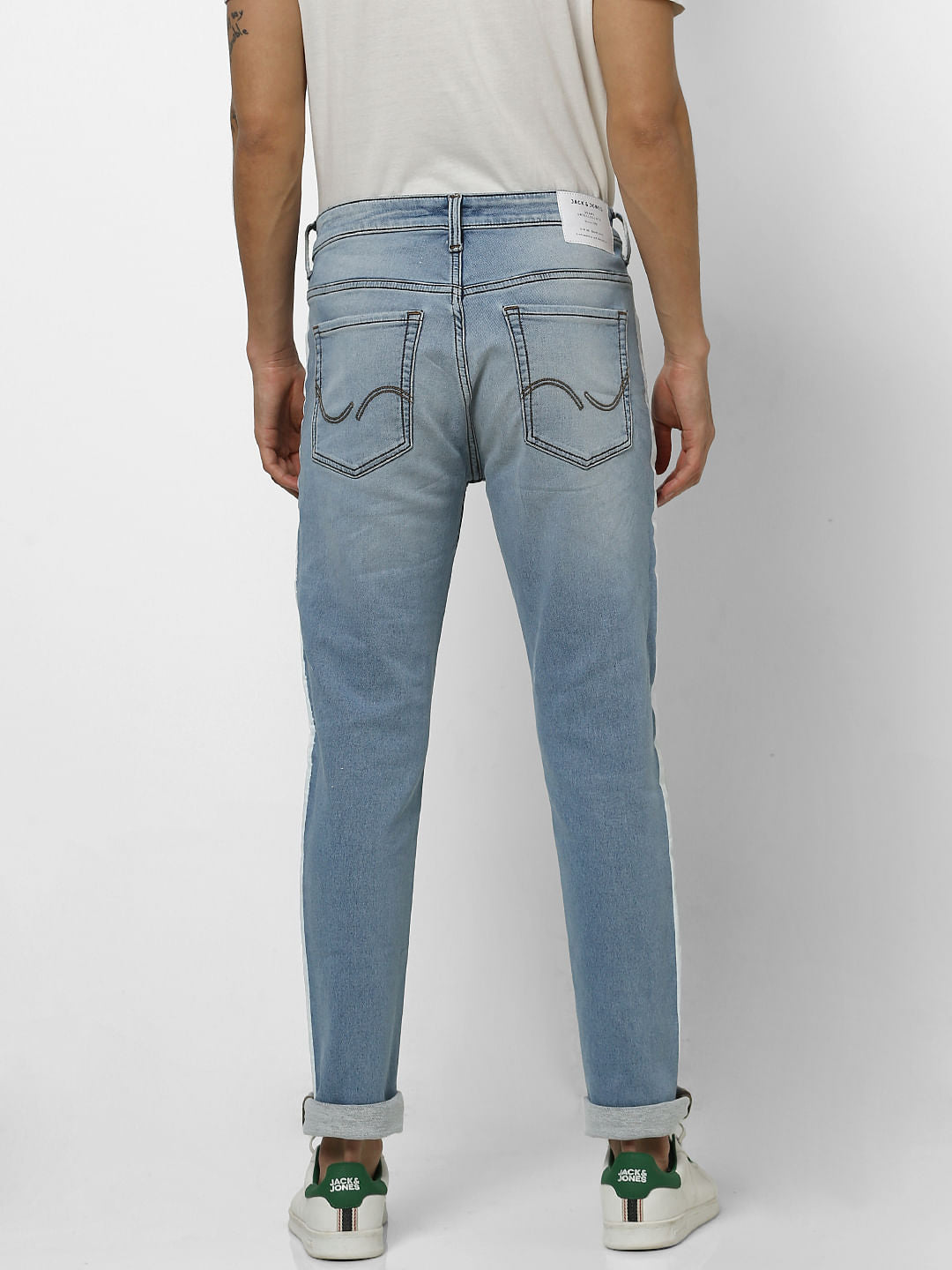 Light Blue Low Rise Ben Tape Detail Skinny Fit Jeans