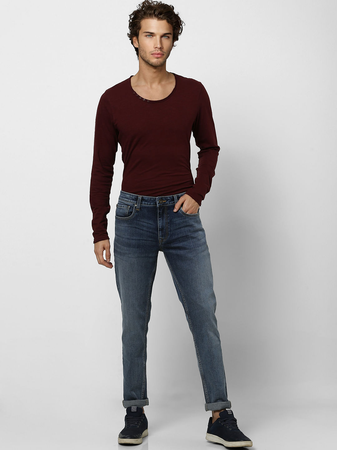 Blue Low Rise Ben Washed Skinny Fit Jeans - 28/30