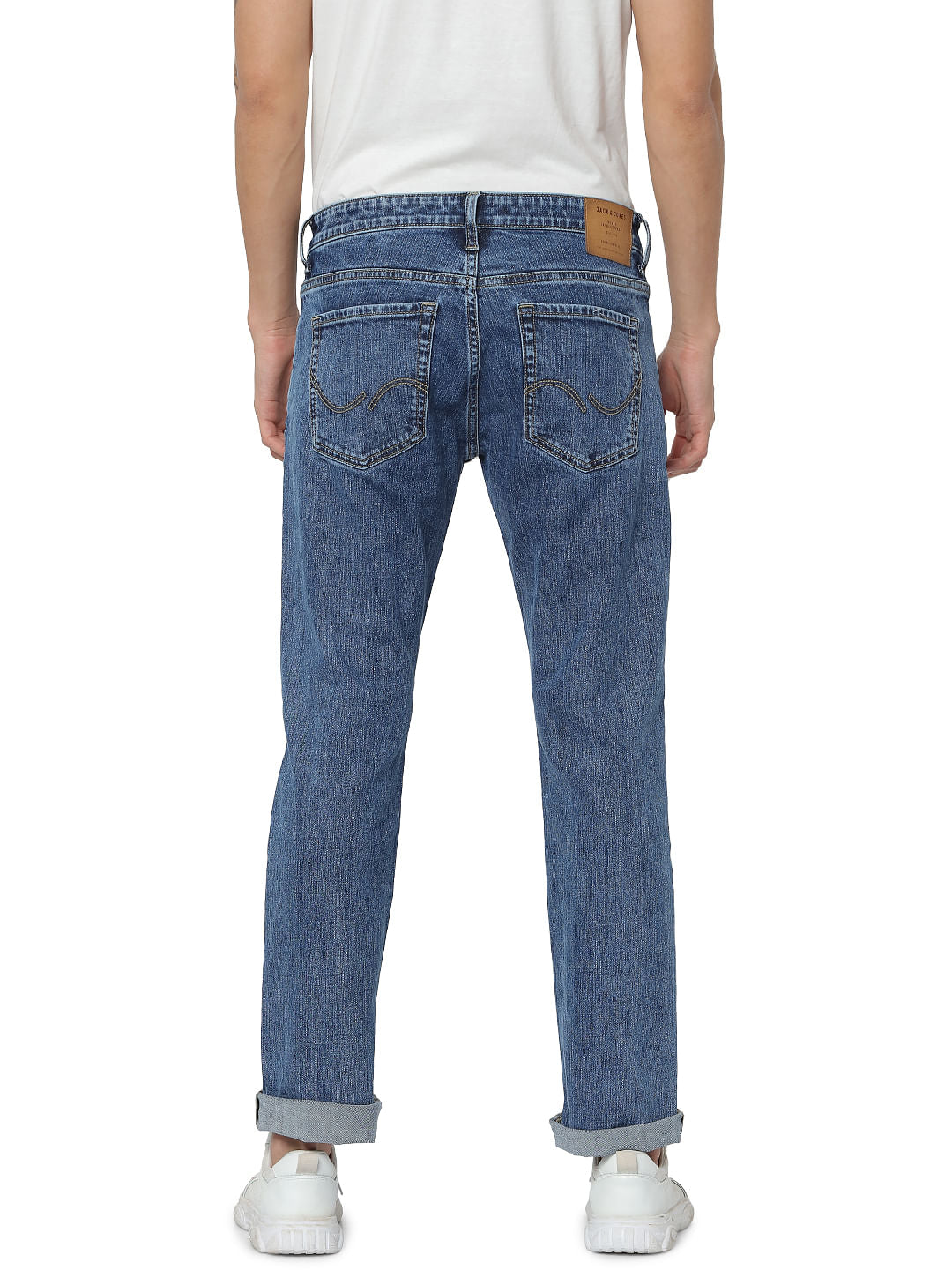 Blue Low Rise Clark Washed Regular Fit Jeans