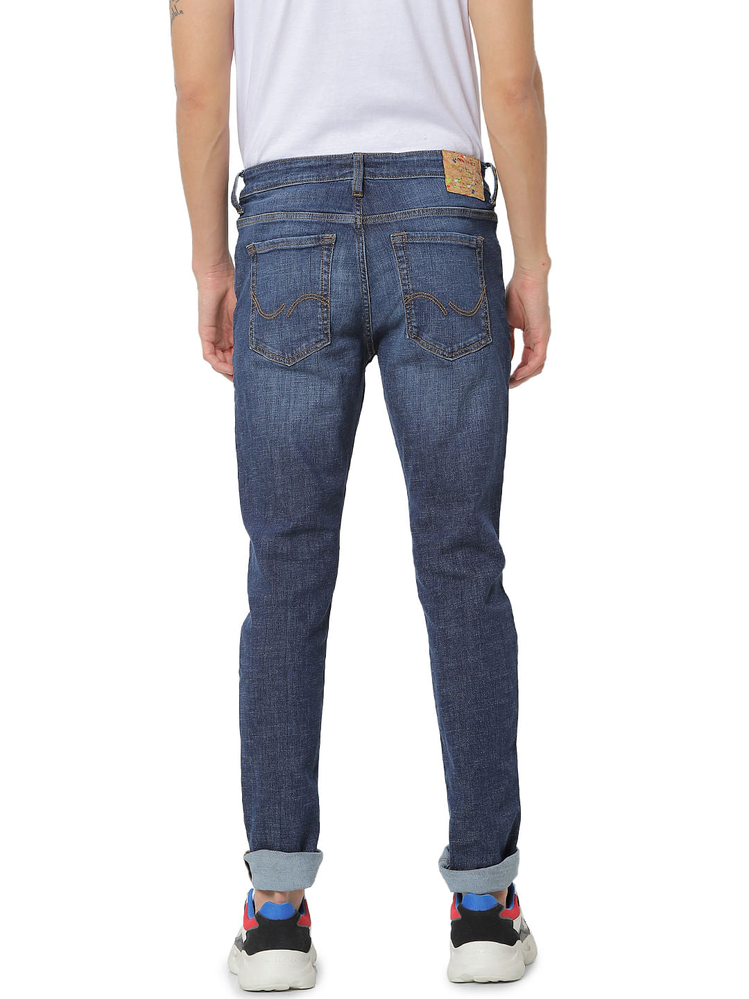 Blue Low Rise Glenn Washed Slim Fit Jeans