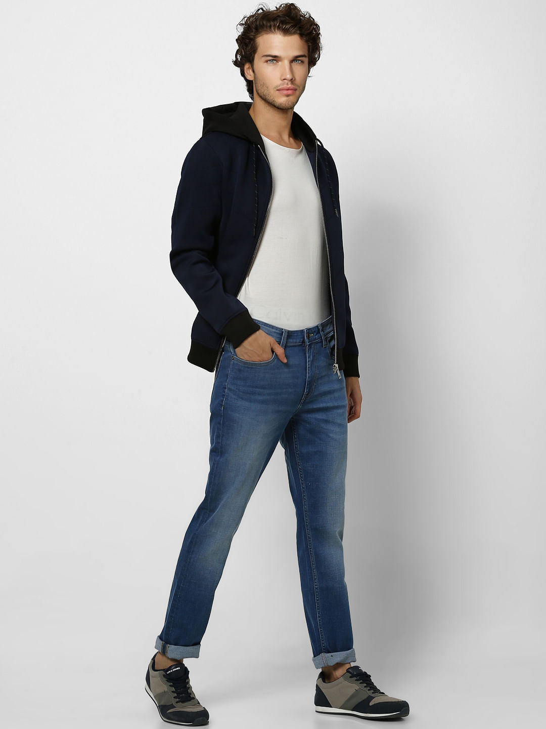 Dark Blue Low Rise Glenn Slim Fit Jeans - 28/30