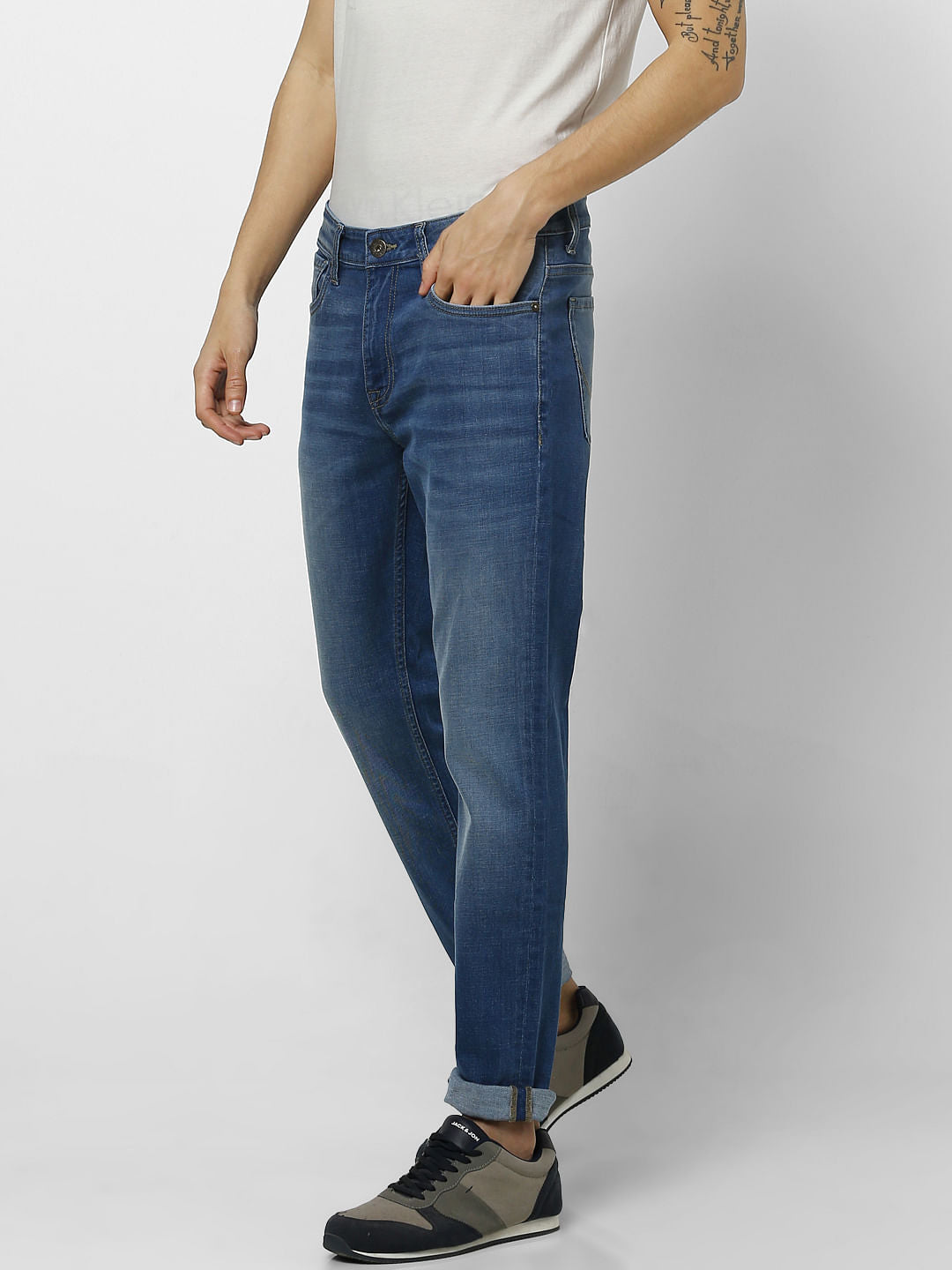 Dark Blue Low Rise Glenn Slim Fit Jeans