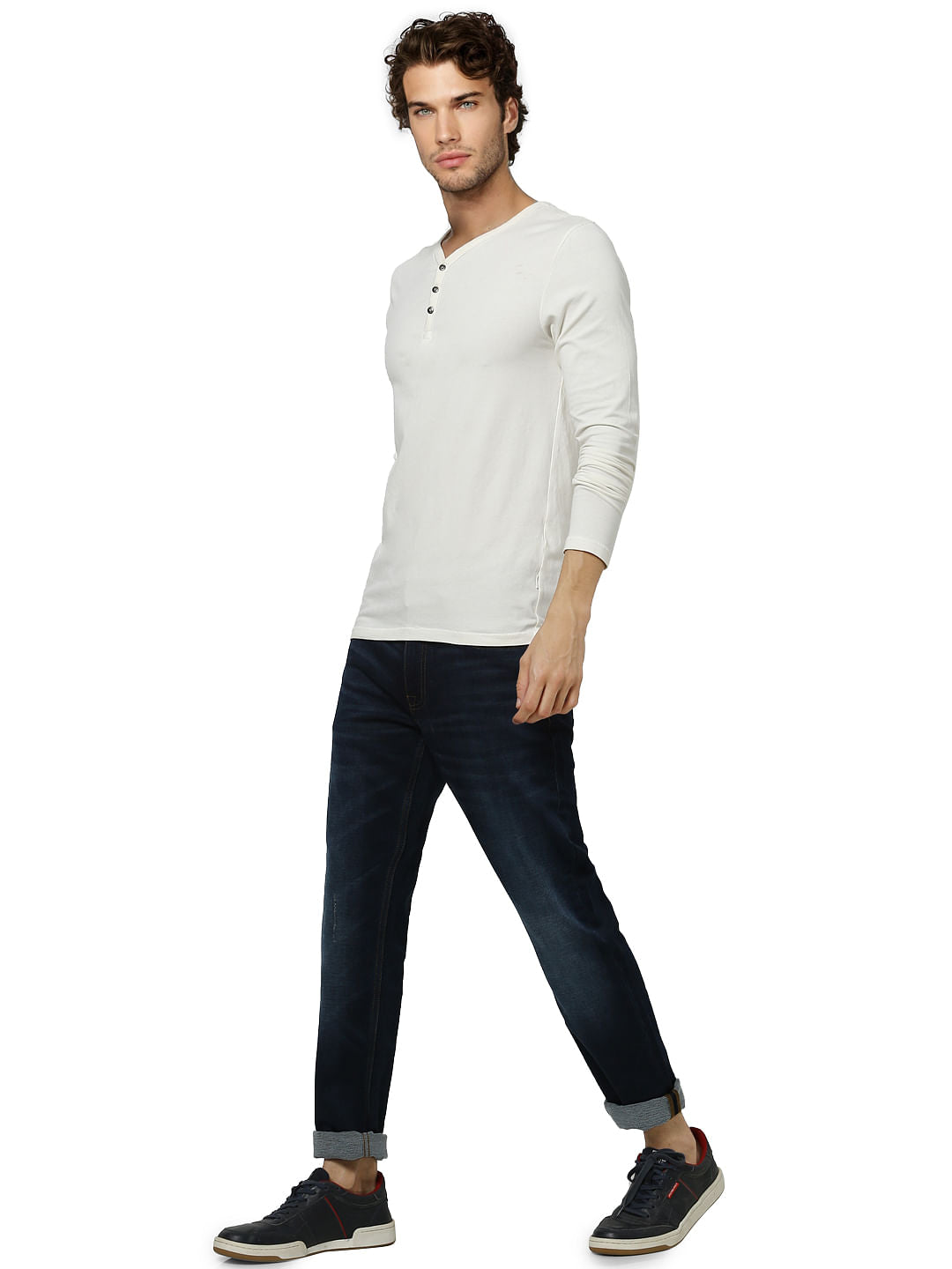 Blue Low Rise Glenn Distressed Slim Fit Jeans - 28/30