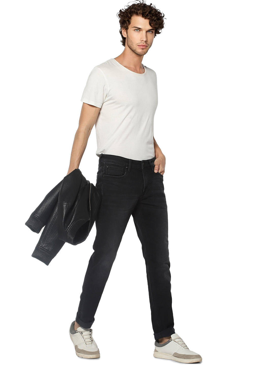 Black Low Rise Glenn Slim Fit Jeans - 28/30
