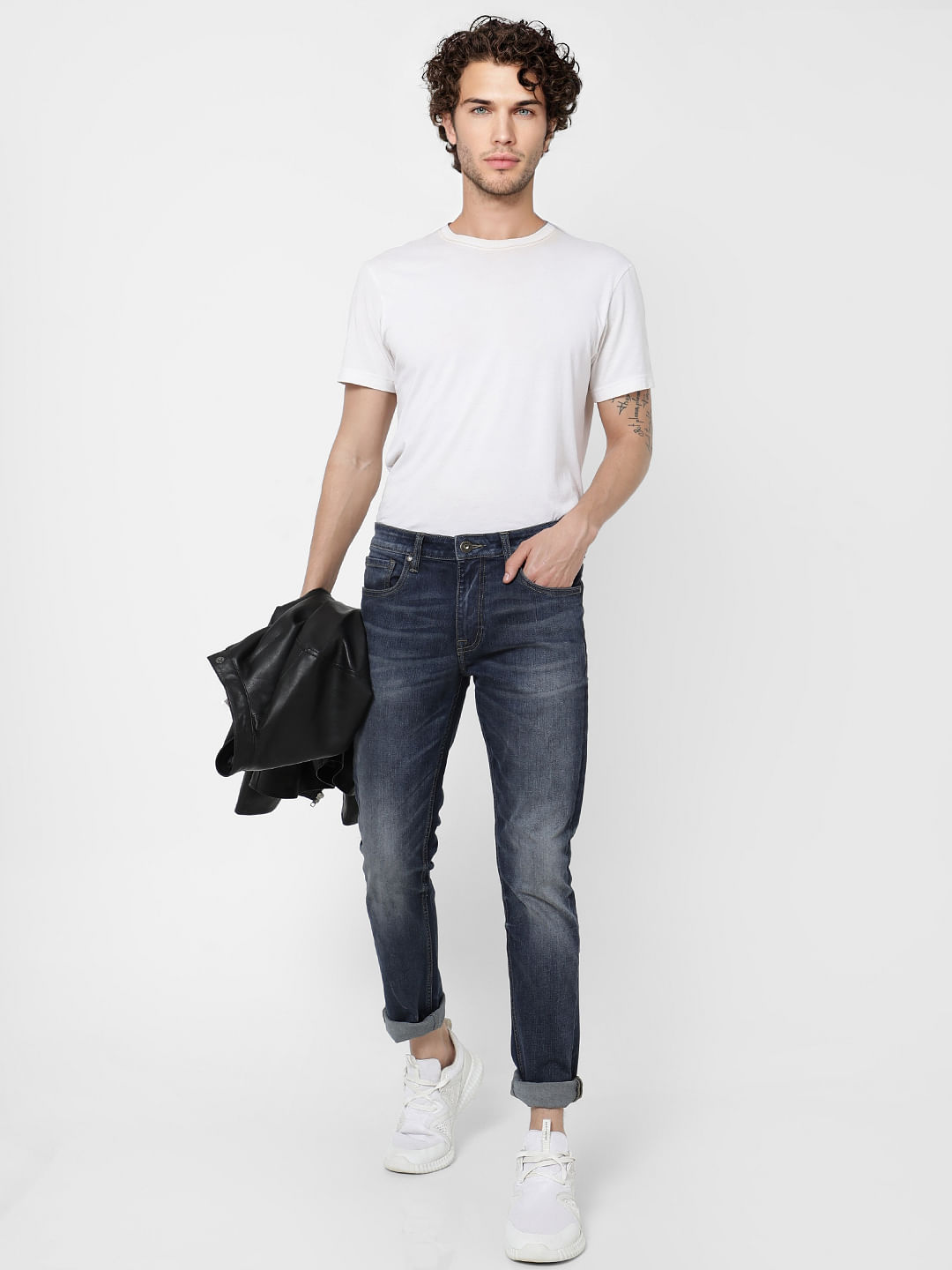 Blue Low Rise Washed Glenn Slim Fit Jeans - 28/30