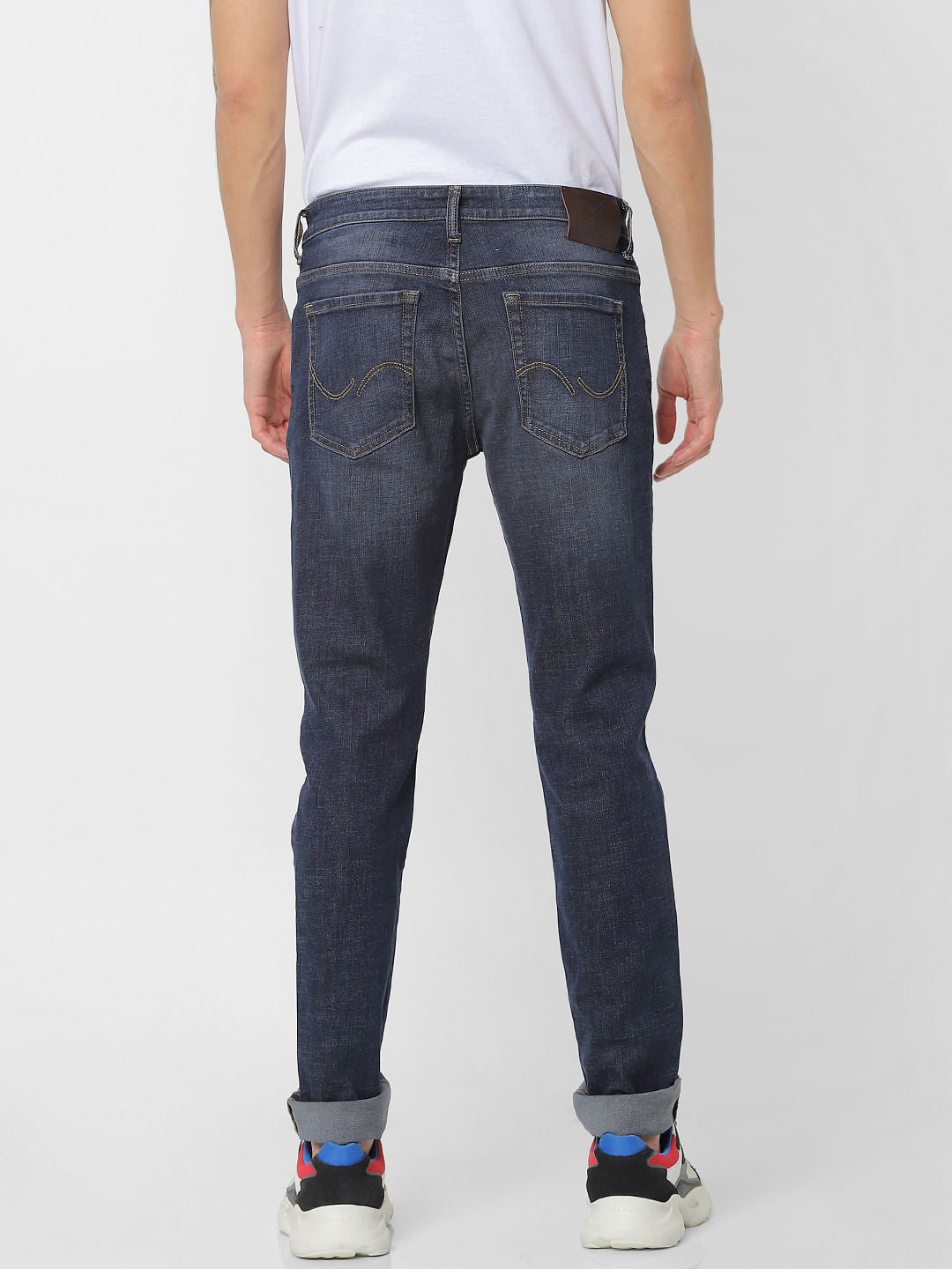 Blue Low Rise Washed Glenn Slim Fit Jeans