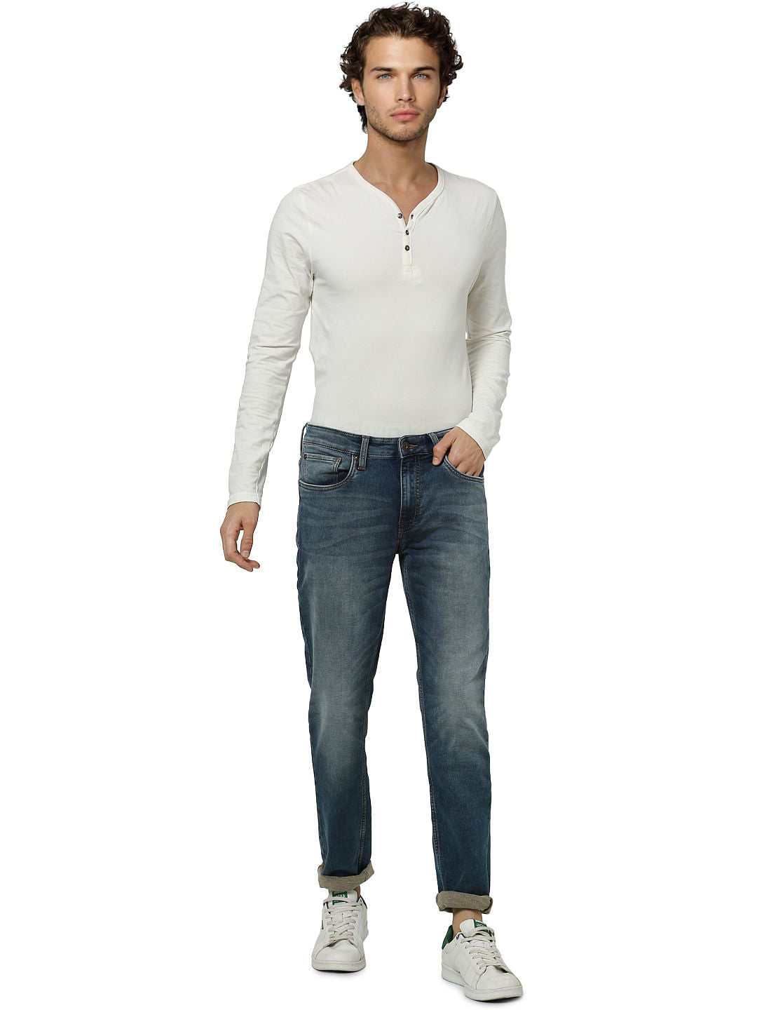 Blue Low Rise Glenn Washed Slim Fit Jeans - 28/30