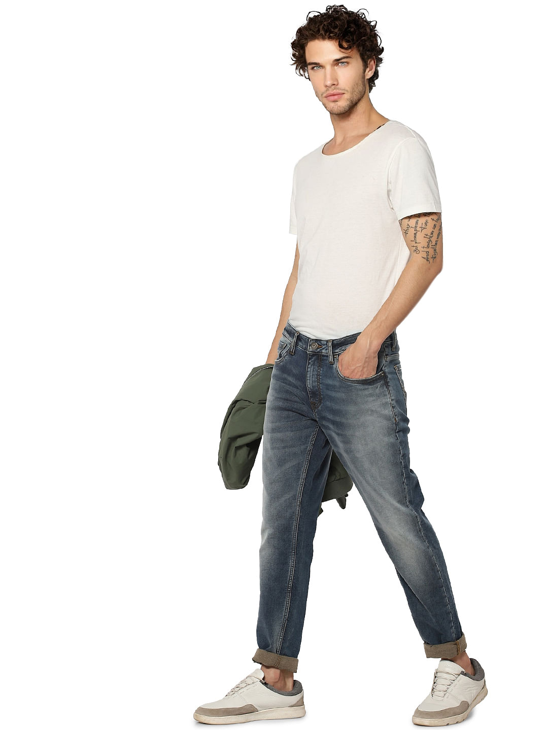 Blue Low Rise Glenn Washed Slim Fit Jeans - 28/30