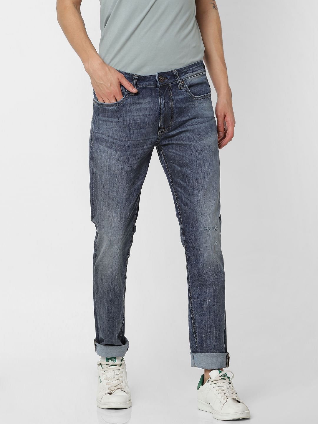 Blue Low Rise Glenn Slim Fit Jeans