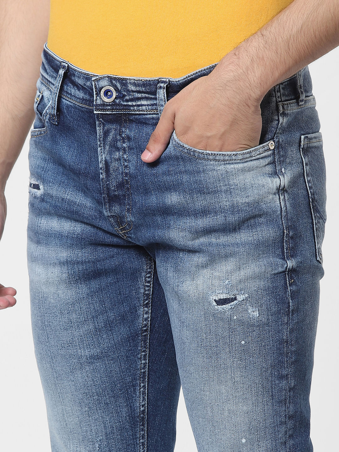 Blue Low Rise Glenn Slim Fit Jeans