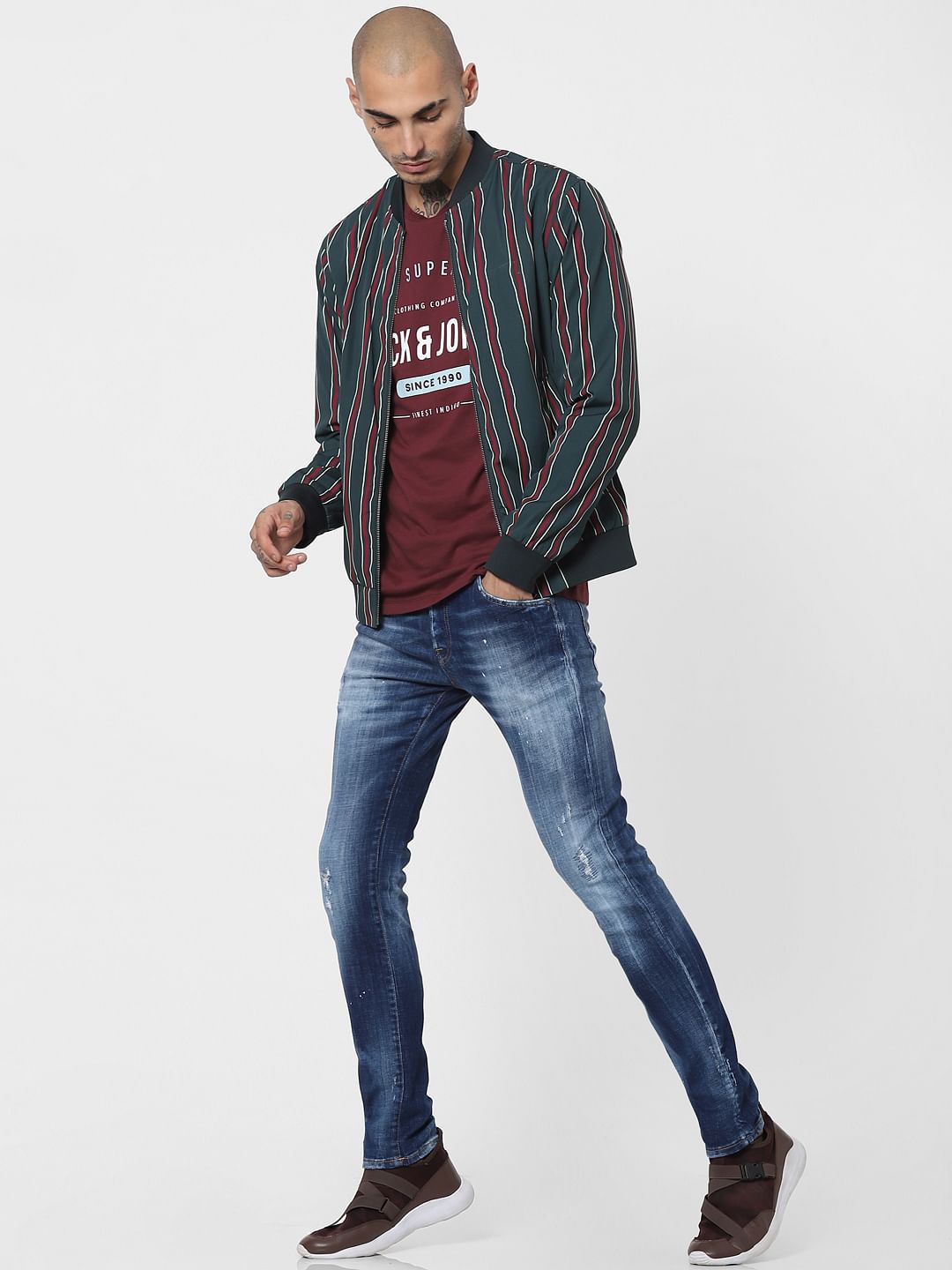 Ben Low Rise Ripped Skinny Jeans