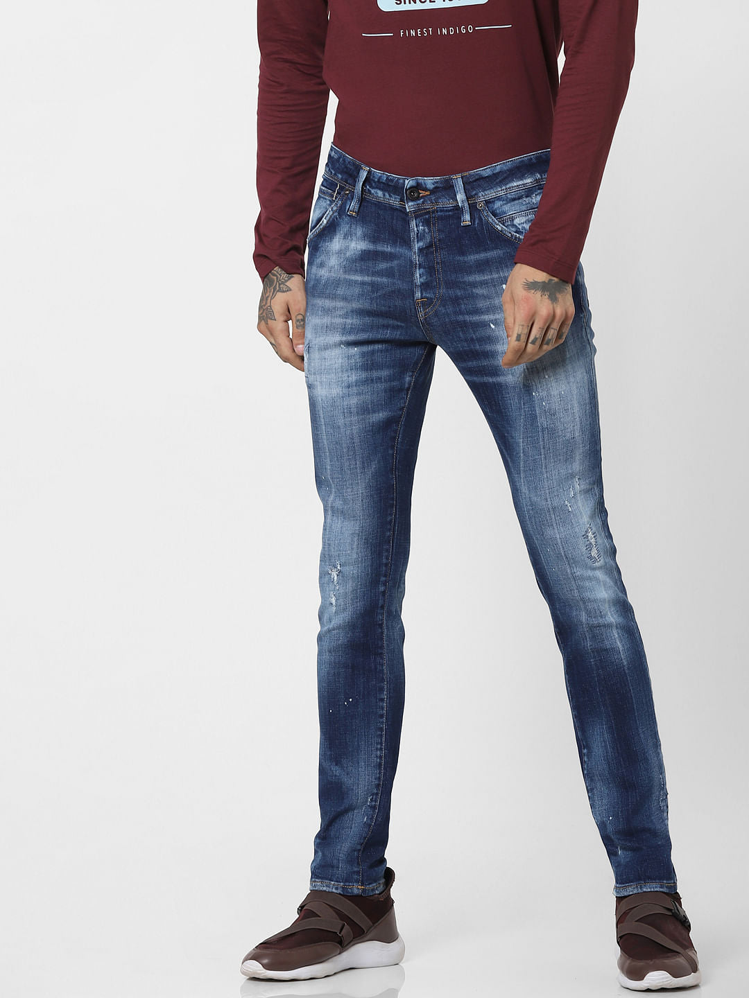 Ben Low Rise Ripped Skinny Jeans
