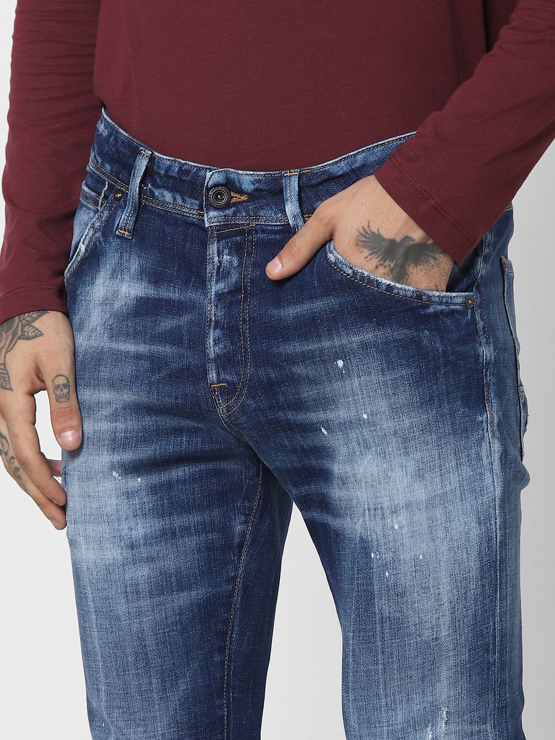 Ben Low Rise Ripped Skinny Jeans