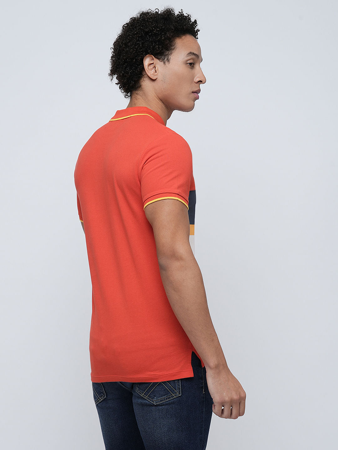 PRODUKT by JACK&JONES Red Colourblocked Cotton Polo