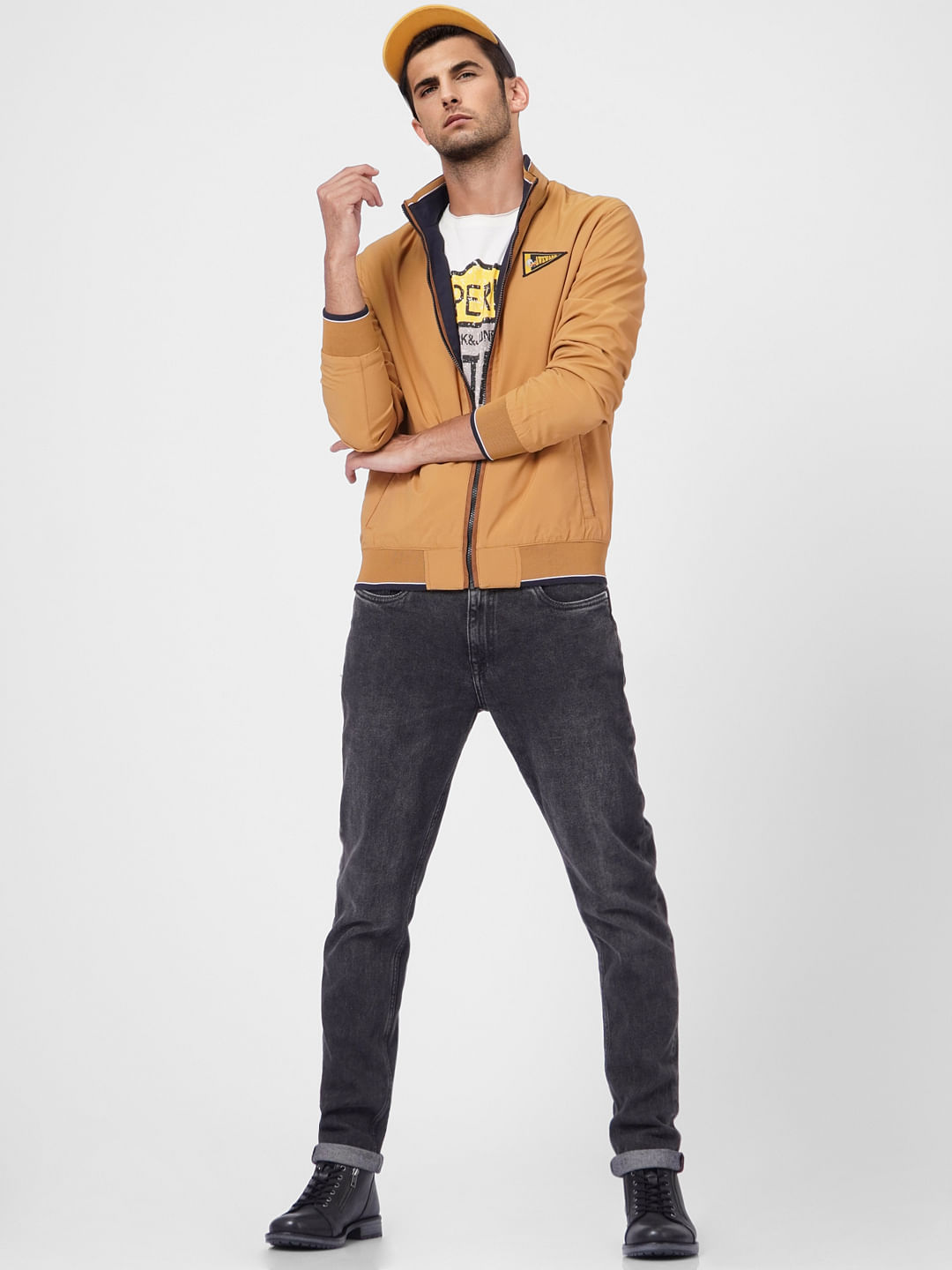 Blue High Neck Reversible Jacket