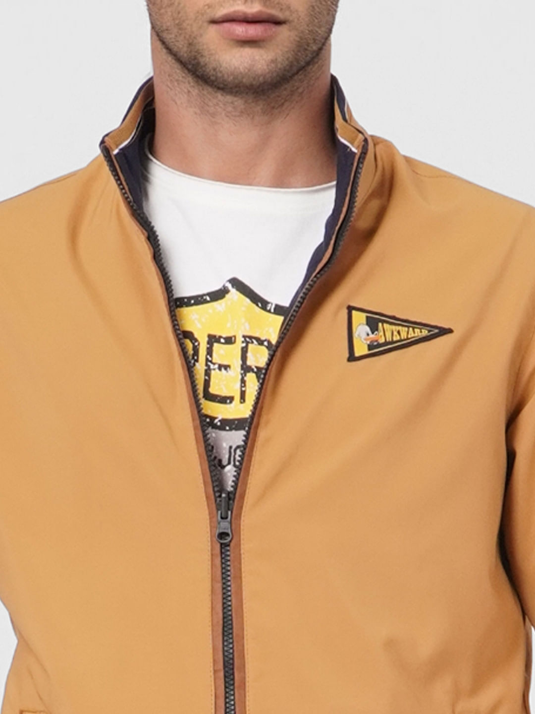 Blue High Neck Reversible Jacket