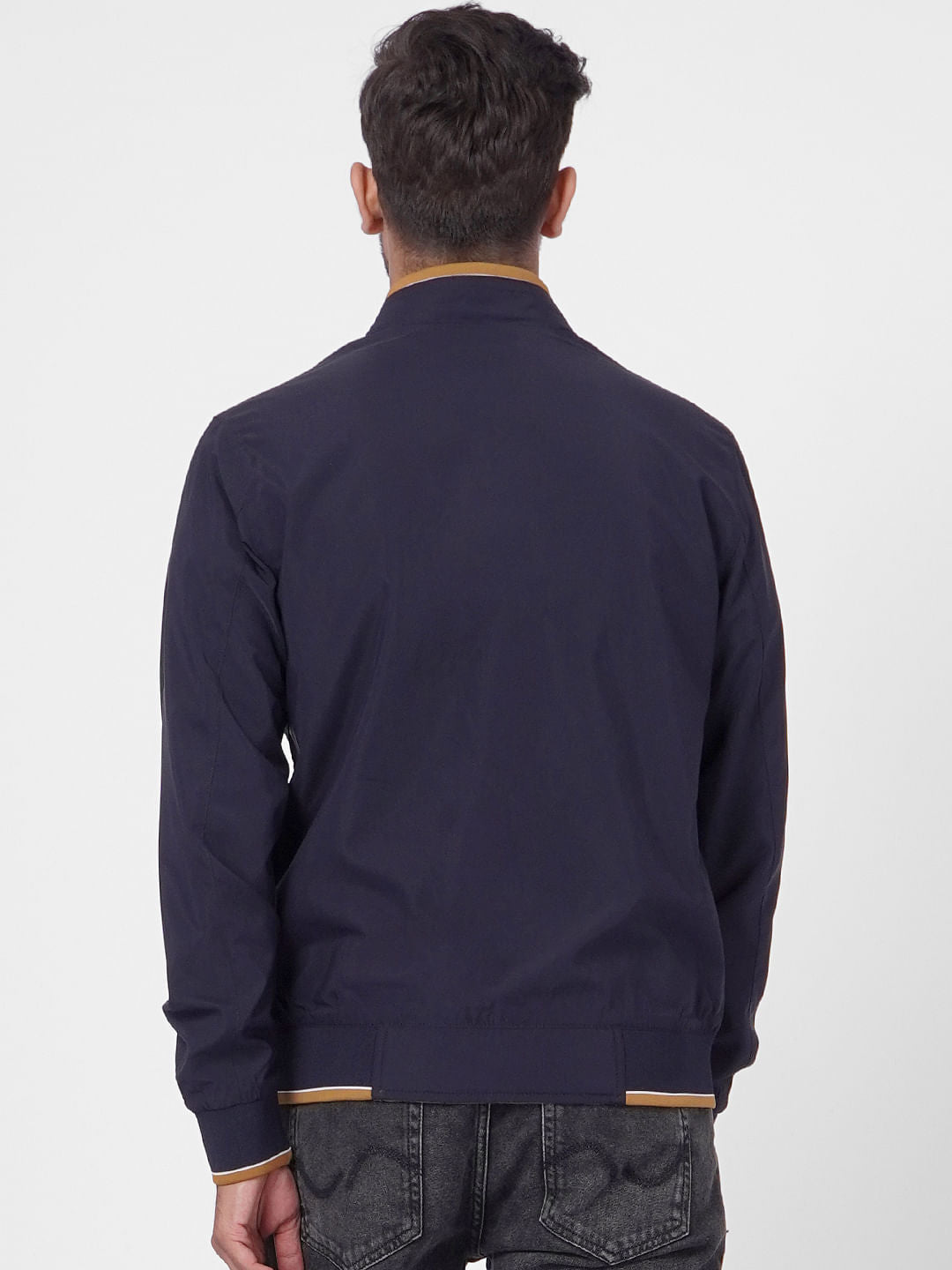 Blue High Neck Reversible Jacket