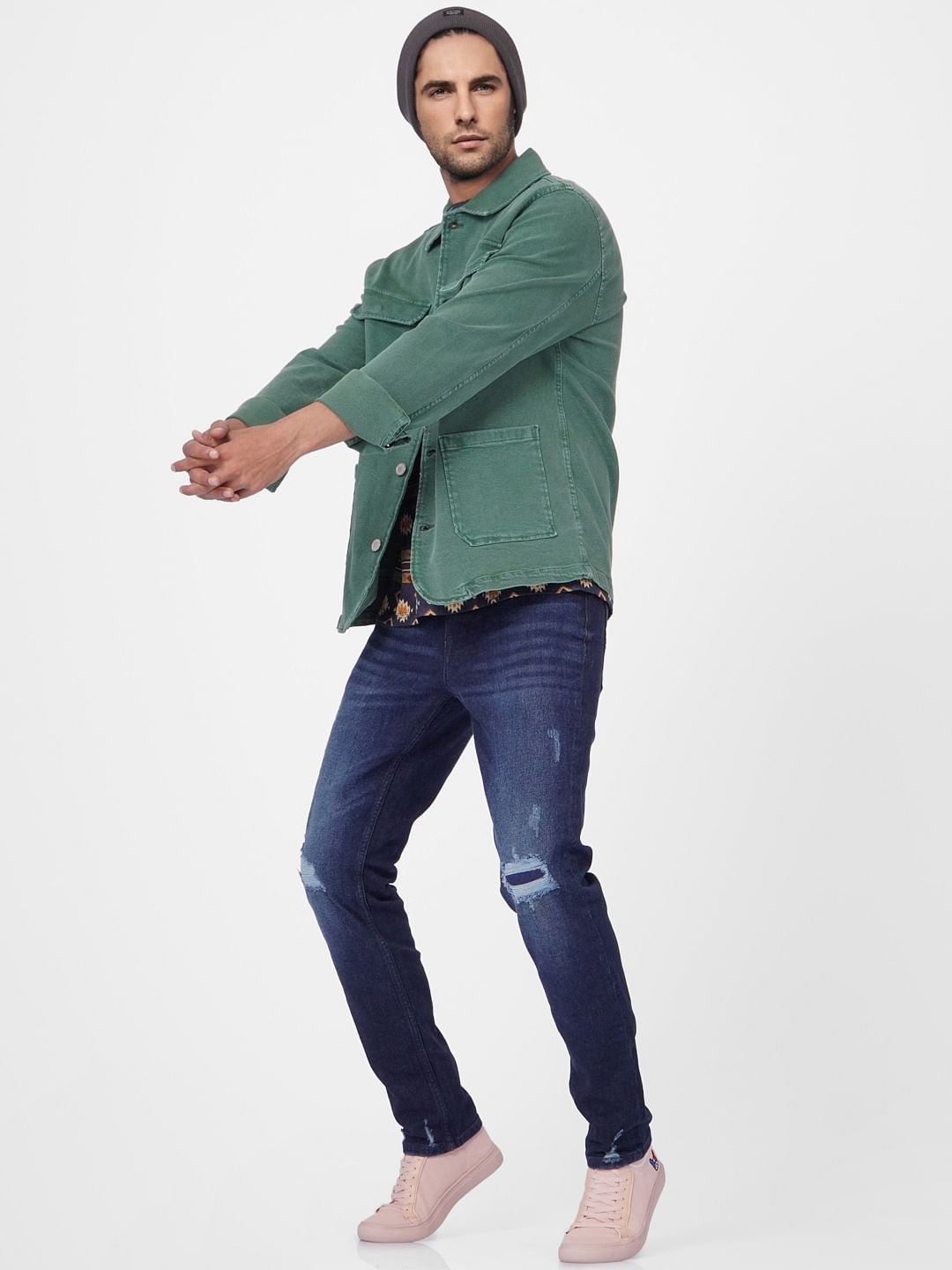 Green Denim Jacket - S