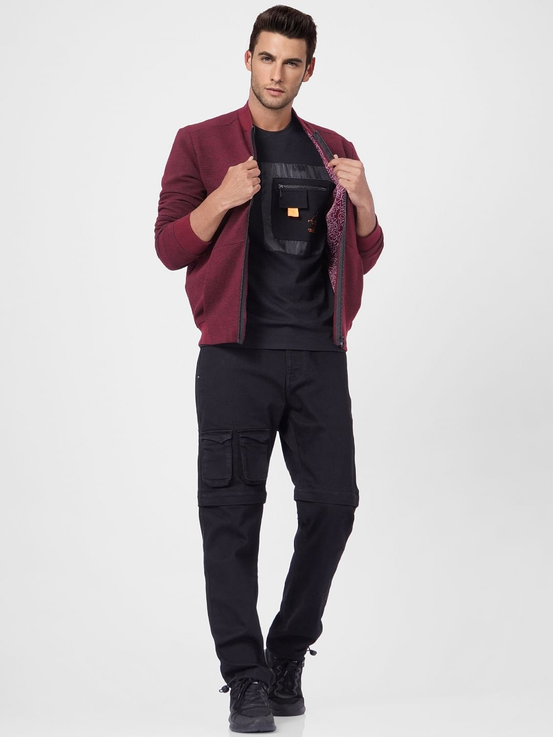 Maroon Bomber Jacket - S