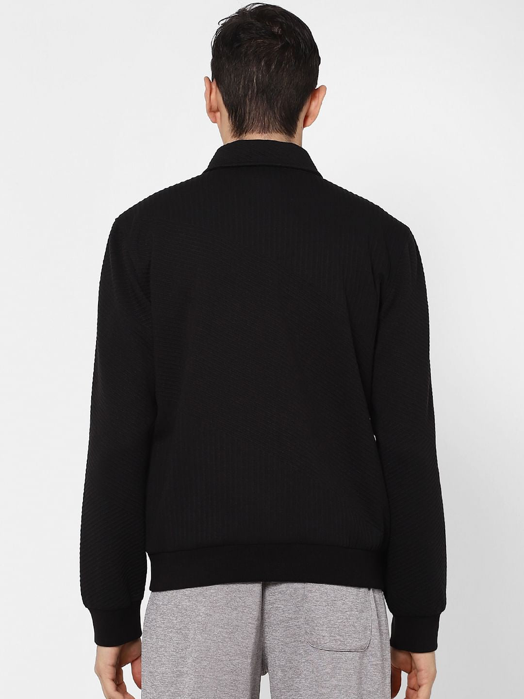 Black Textured Knit Jacket