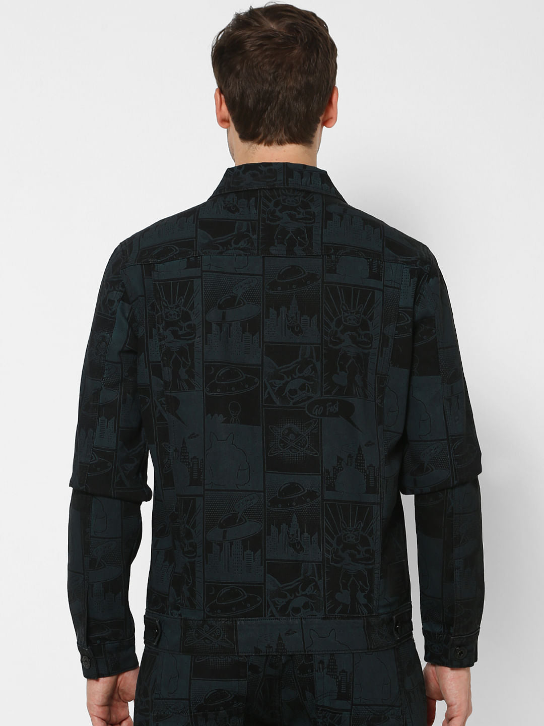 Green Graphic Print Jacket