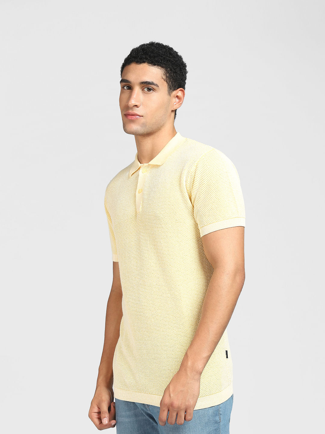 Orange Knitted Polo T-shirt