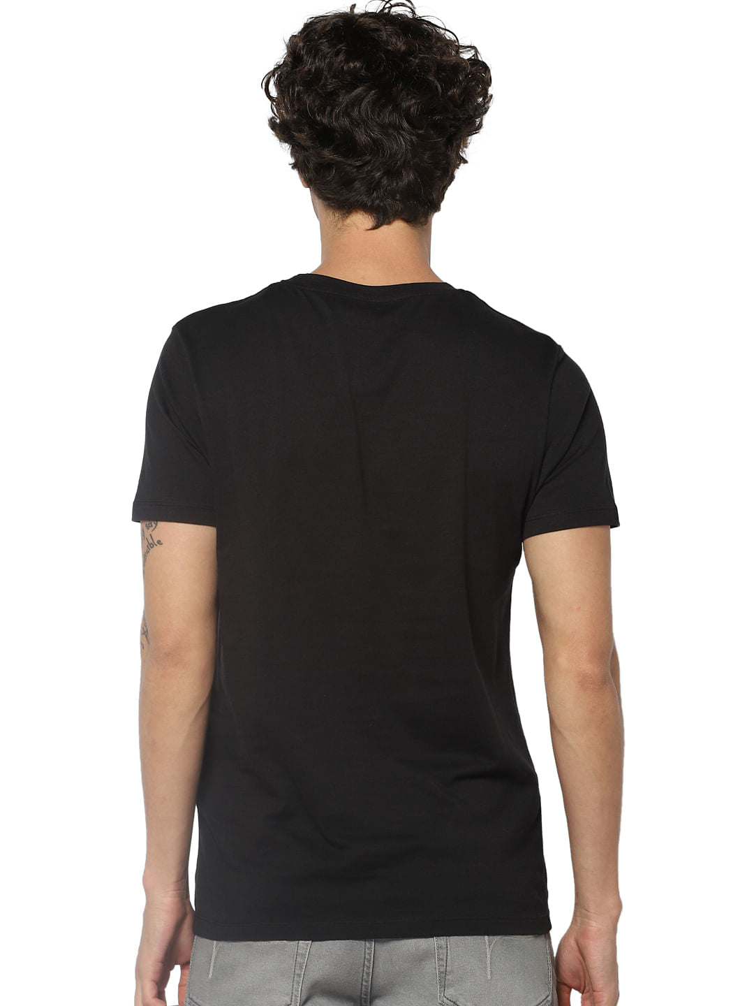 Black Logo Print Crew Neck T-shirt