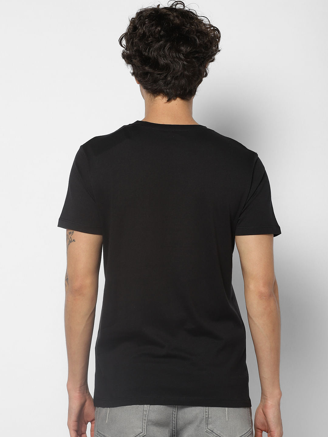 Black Logo Print Crew Neck T-shirt